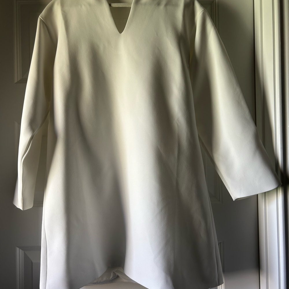 White shift dress